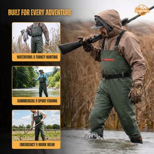 Hellomaterials Professional Waterproof Chest Waders with Boots