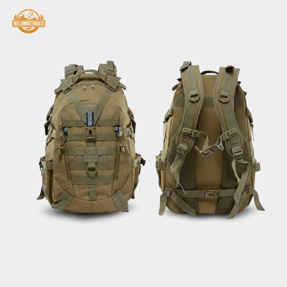 Hellomaterials 45L Desert Camo Tactical Hiking Backpack