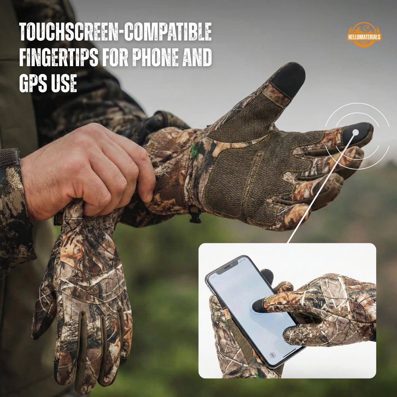 Hellomaterials Winter Camo Touchscreen Gloves
