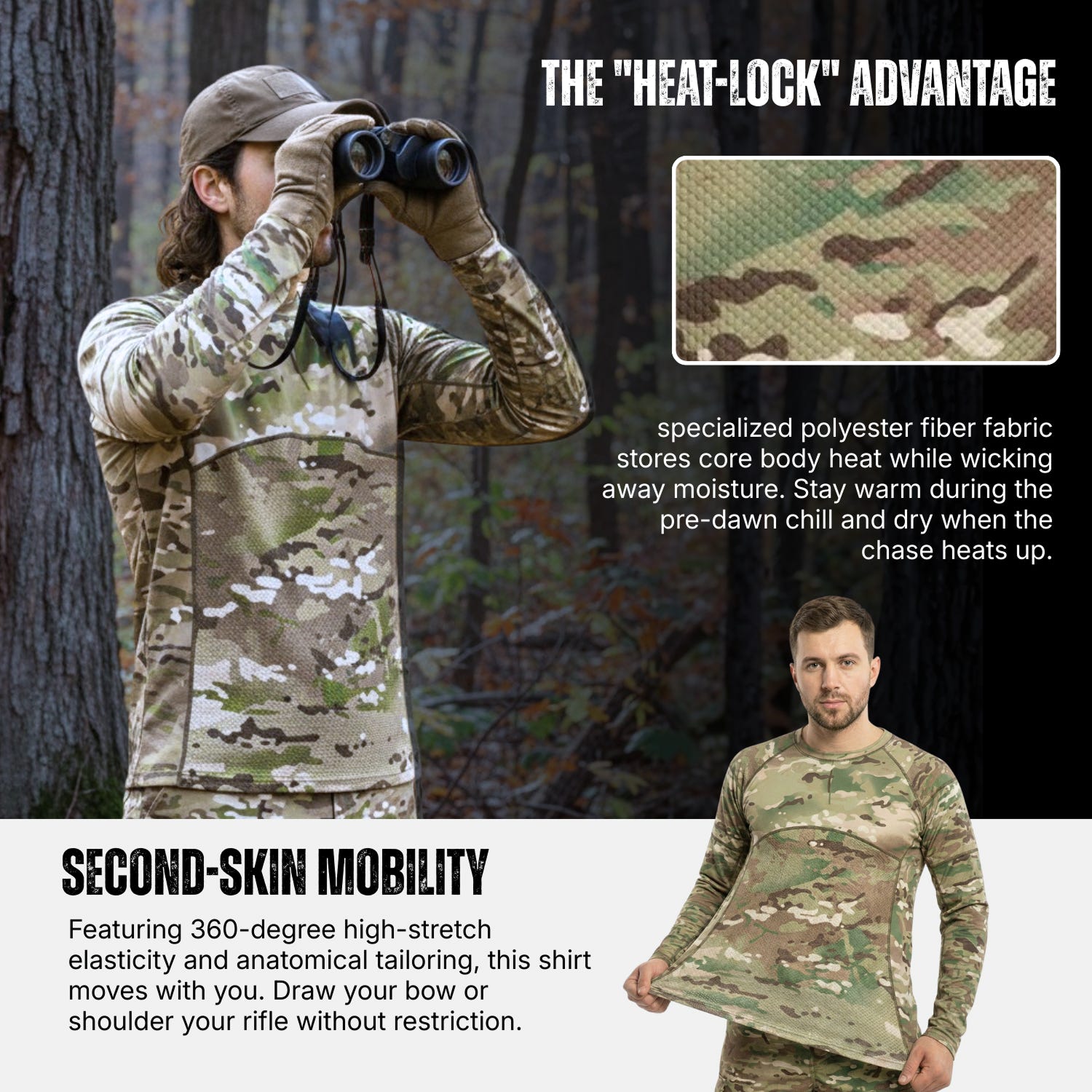 Lightweight Camo Base Layer Top