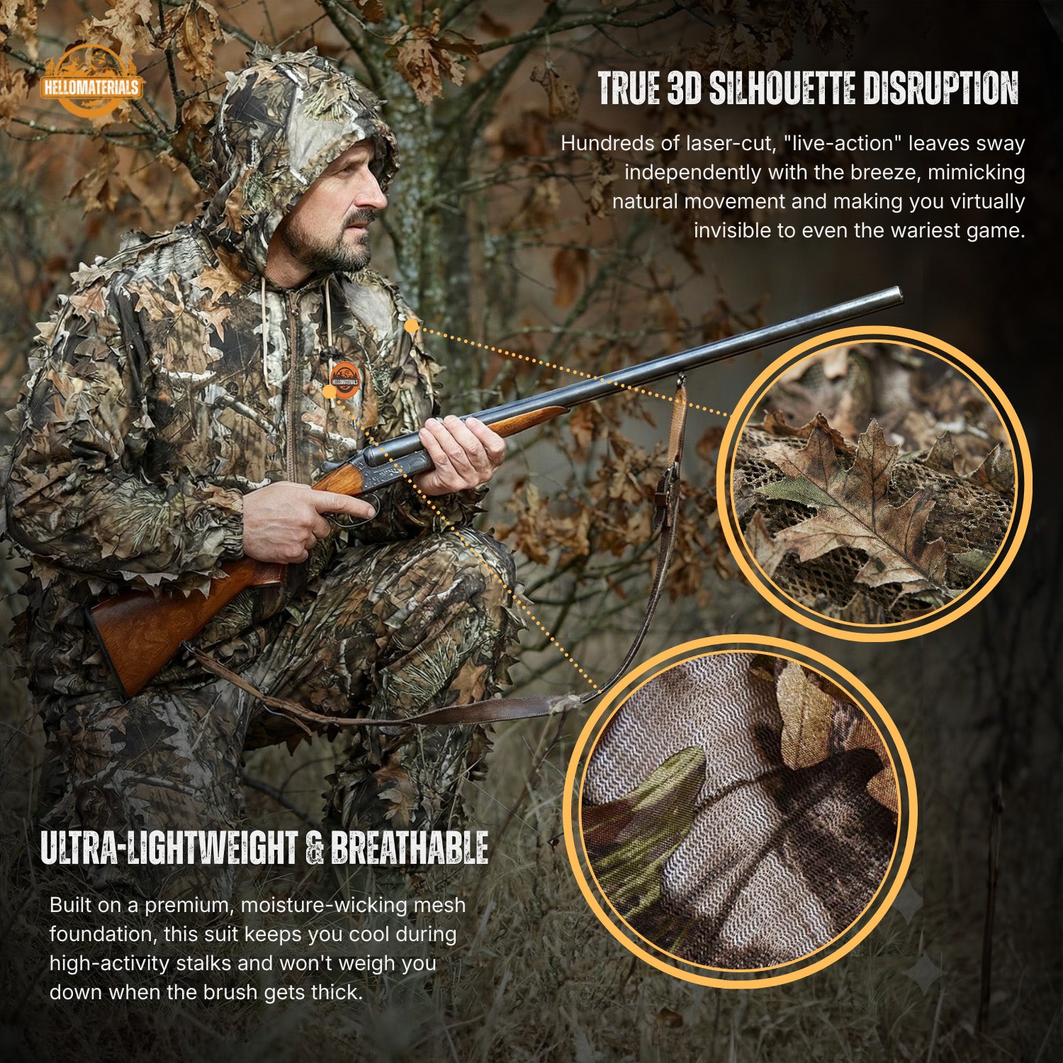 Hellomaterials 3D Leafy Camo hunting Suit