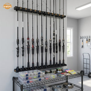 Hellomaterials Vertical Wall-Mounted Fishing Rod Rack