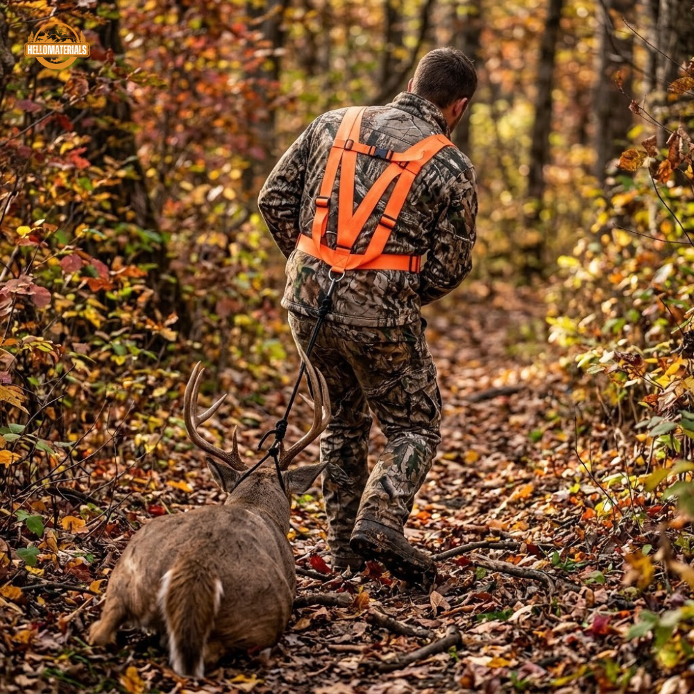 Hellomaterials Deer Drag Harness | High-Vis Game Hauler