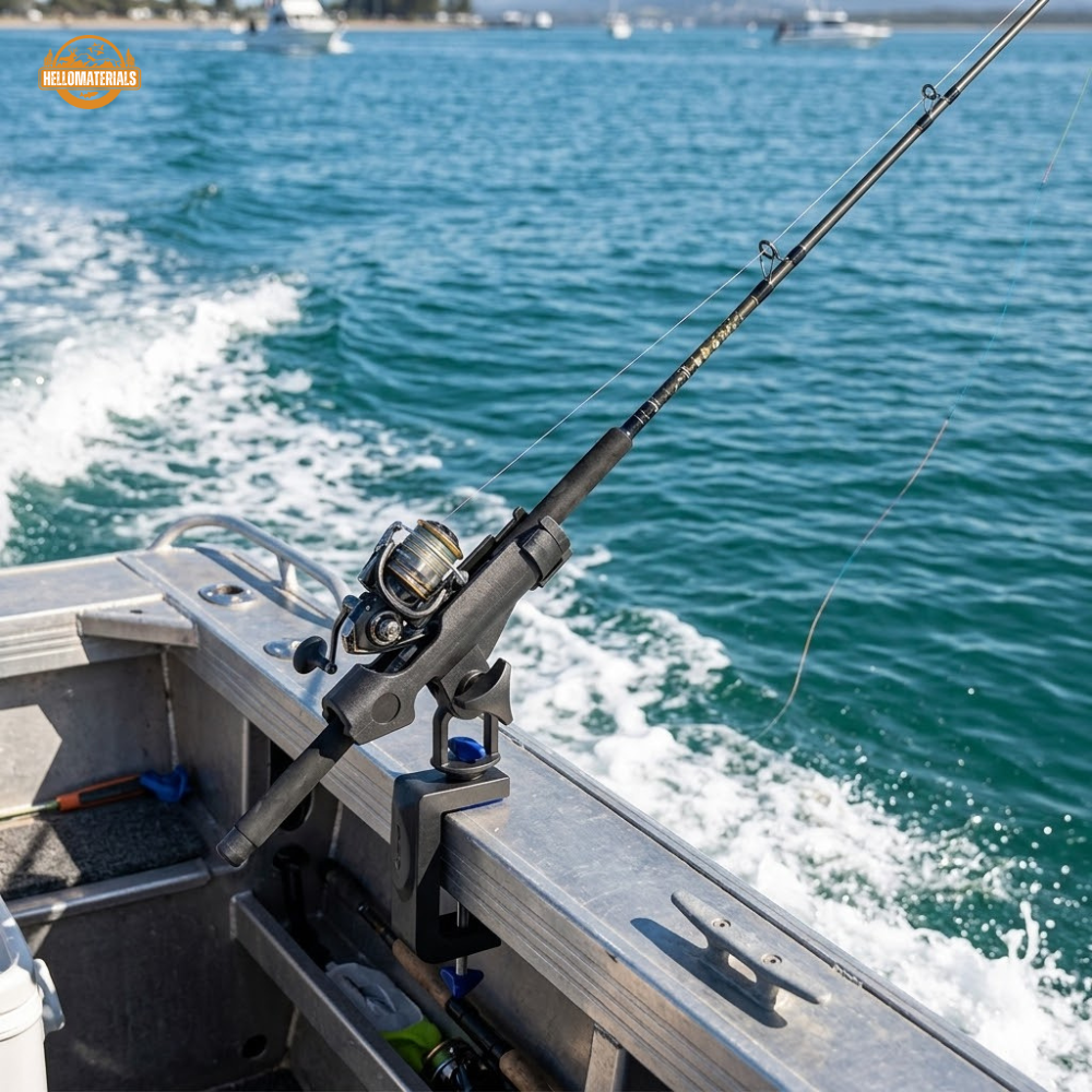 Hellomaterials 360 Swivel Boat Rod Holder | Clamp-On Mount