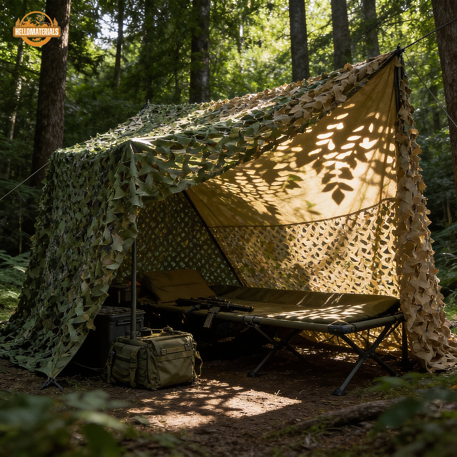 Hellomaterials Roll-on camouflage hunting blind net