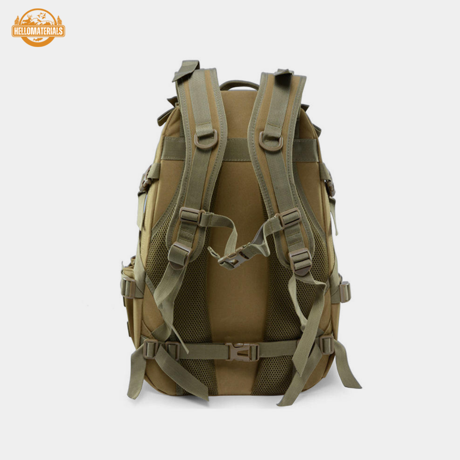 Hellomaterials 45L Desert Camo Tactical Hiking Backpack