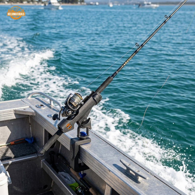 Hellomaterials 360 Swivel Boat Rod Holder | Clamp-On Mount