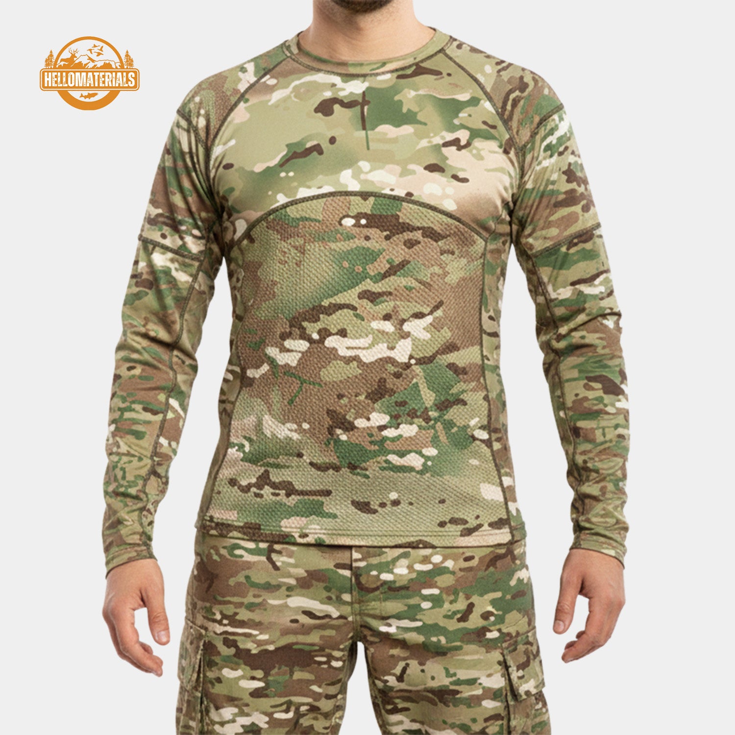Hellomaterials lightweight camo base layer