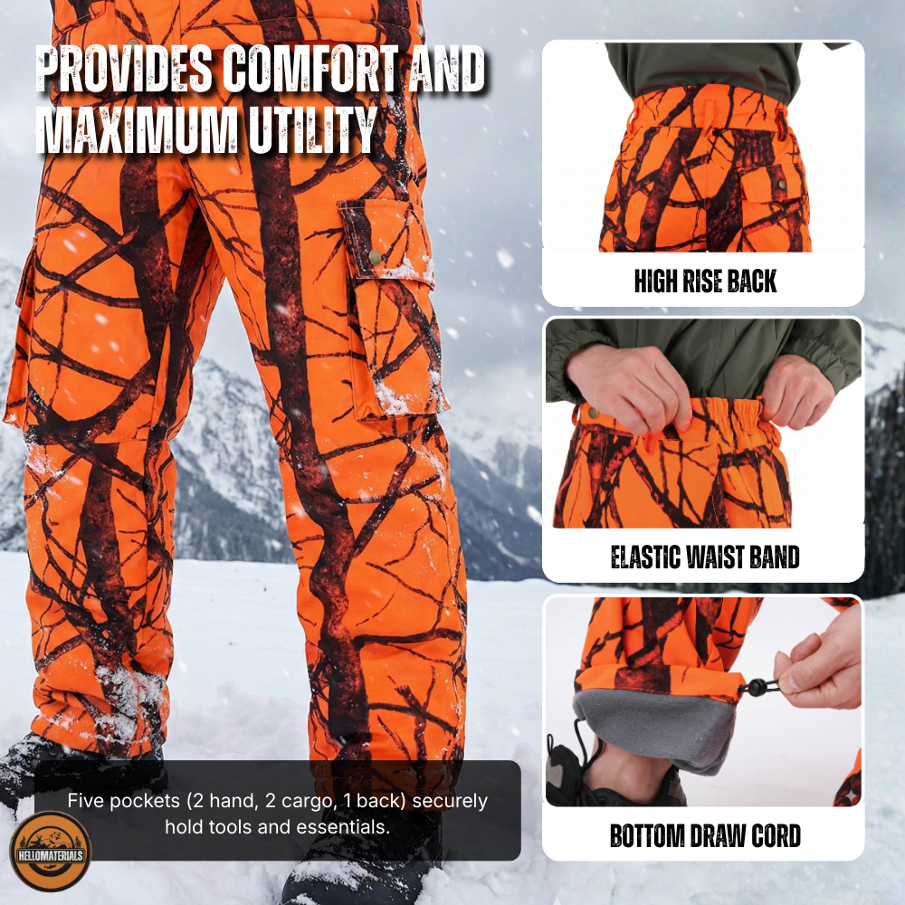 Blaze Orange Camo Hunting Suit | Windproof Thermal