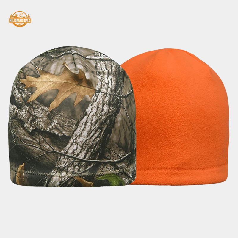 Hellomaterials SIVI Camo Fleece Beanie | Reversible Orange