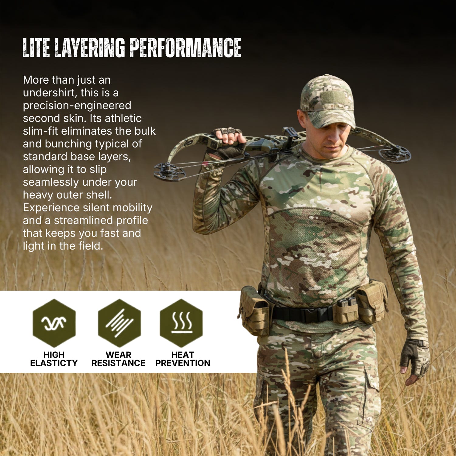 Lightweight Camo Base Layer Top