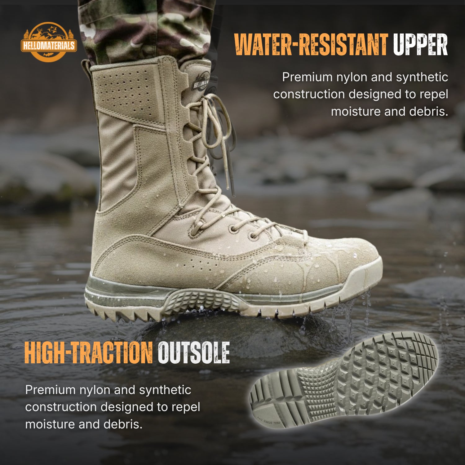 Hellomaterials Tactical Desert Stride Boots