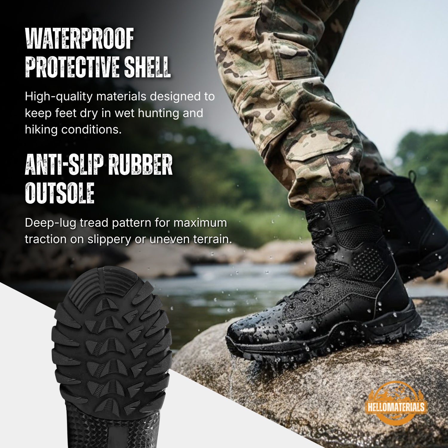 Hellomaterials Tactical All-Terrain Hiking Boots