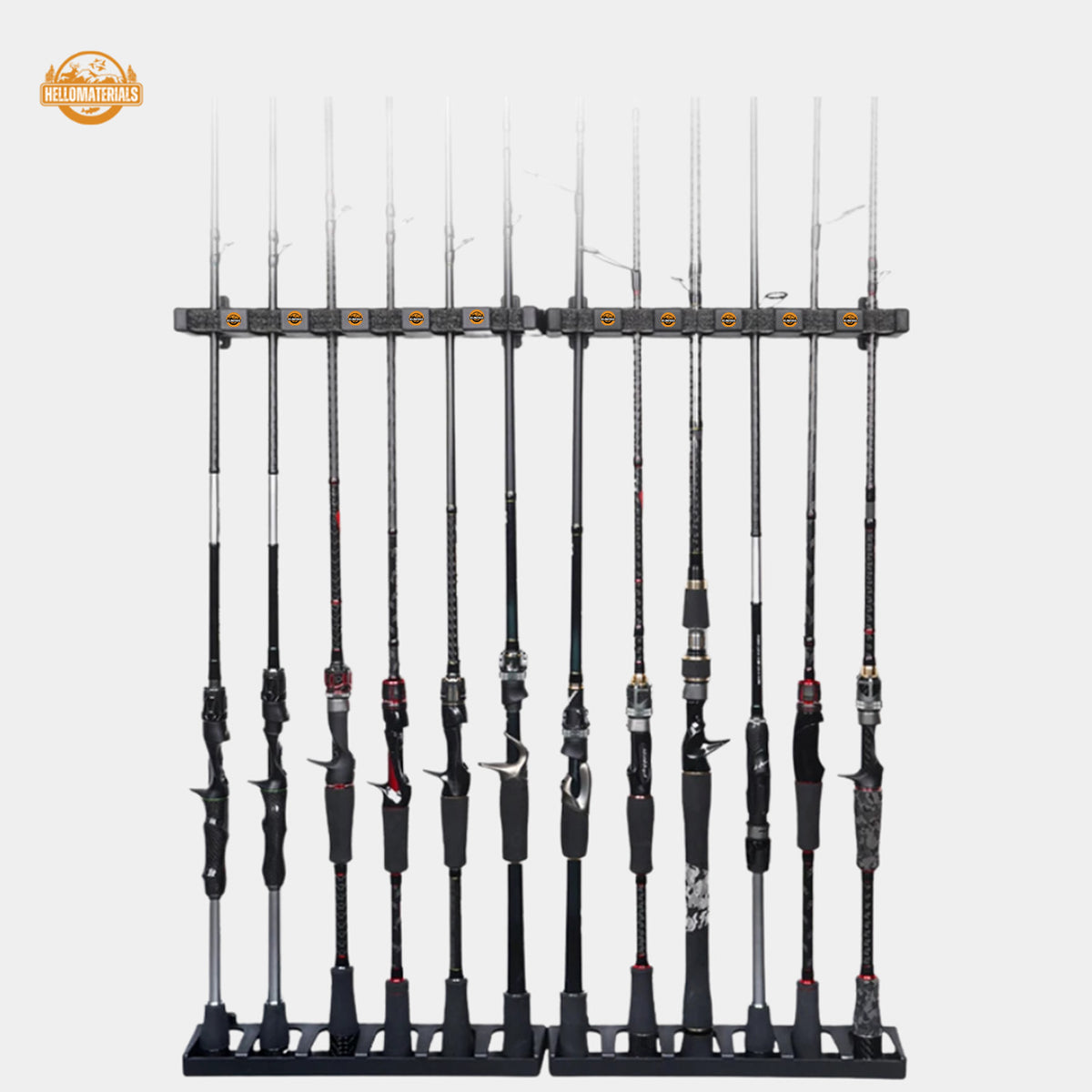 Vertical Rod Racks Hellomaterials Vertical Wall-Mounted Fishing Rod Rack