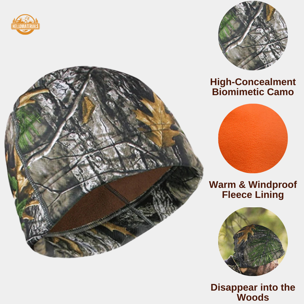 Hellomaterials SIVI Camo Fleece Beanie | Reversible Orange