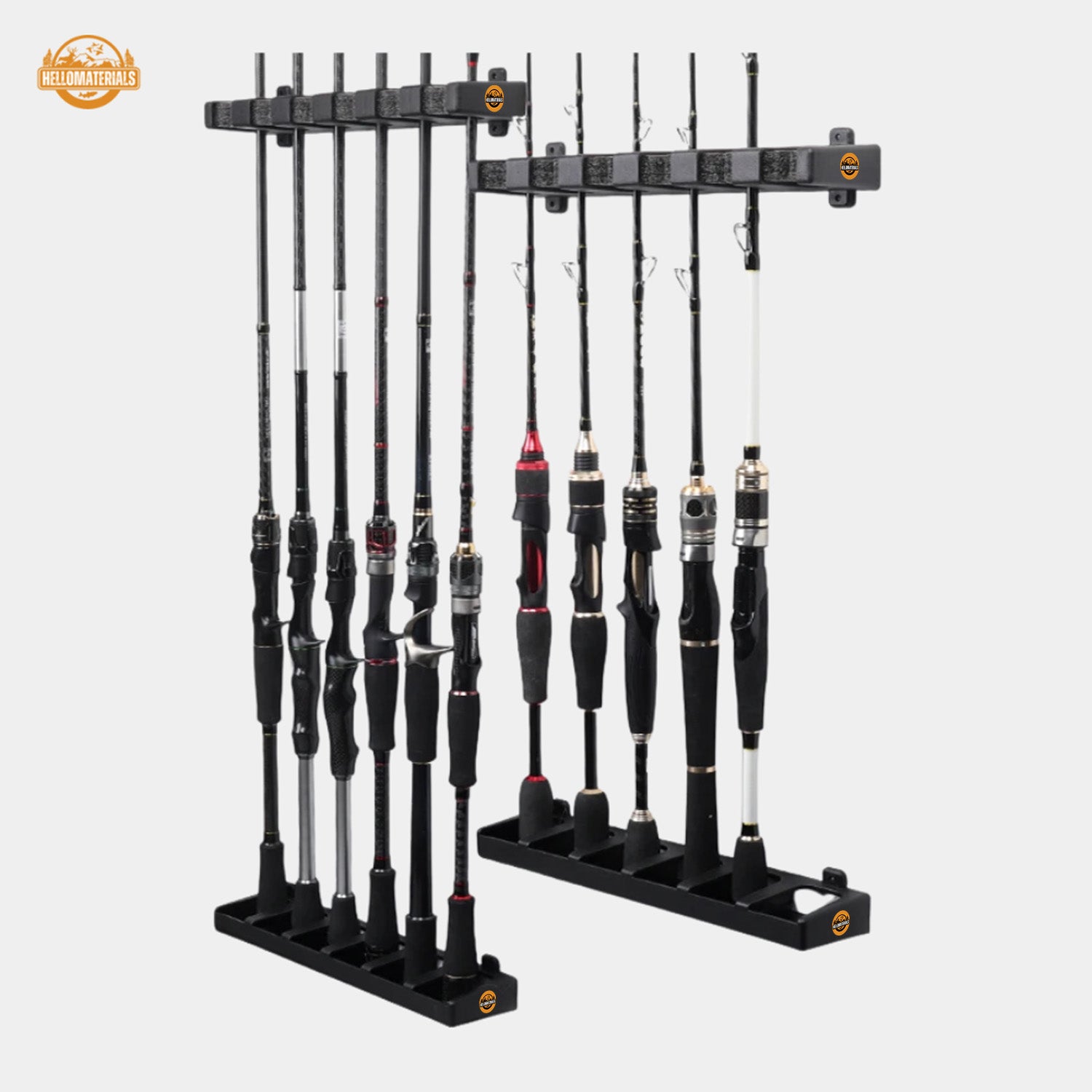 Vertical Rod Racks Vertical Wall-Mounted Fishing Rod Rack | Hellomaterials