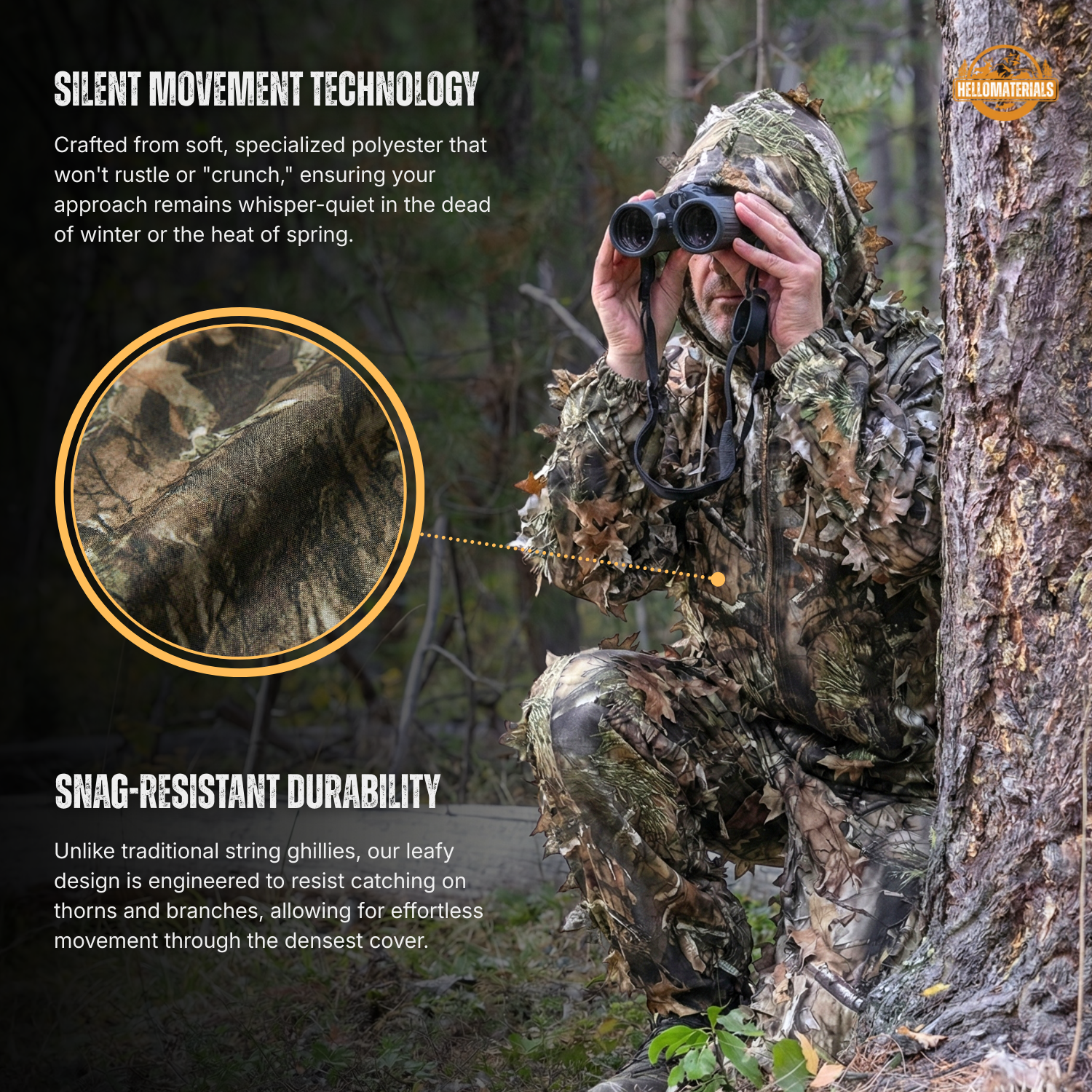 Hellomaterials 3D Leafy Camo hunting Suit