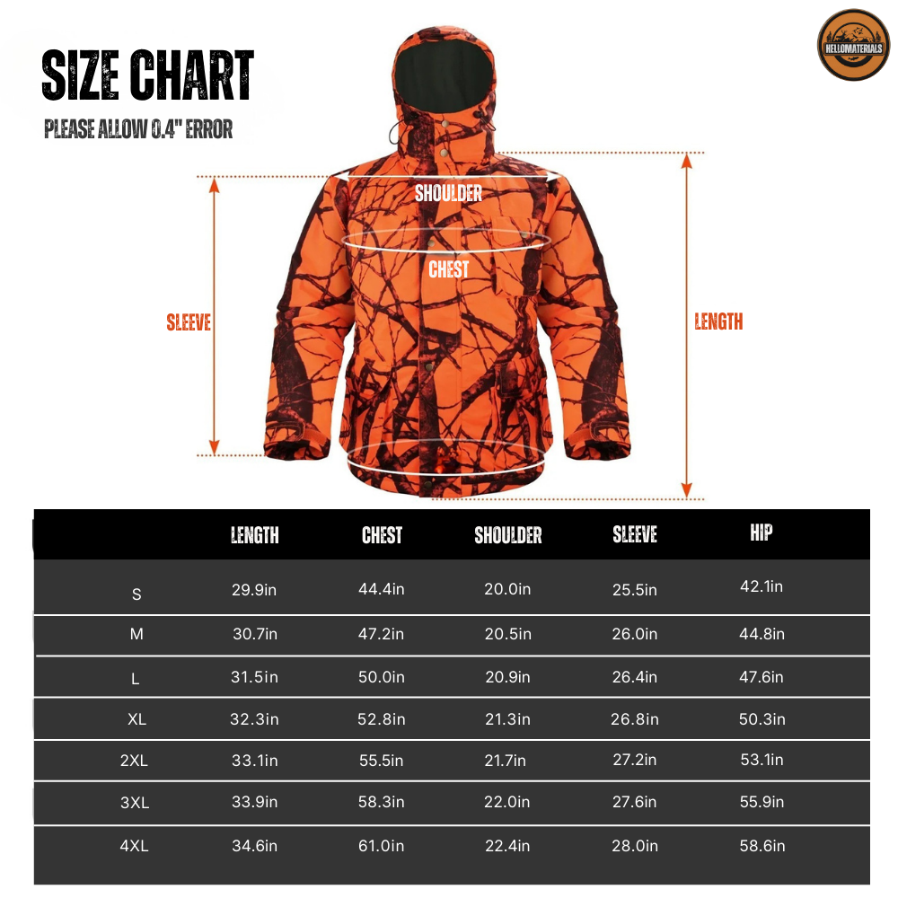 Blaze Orange Camo Hunting Suit | Windproof Thermal