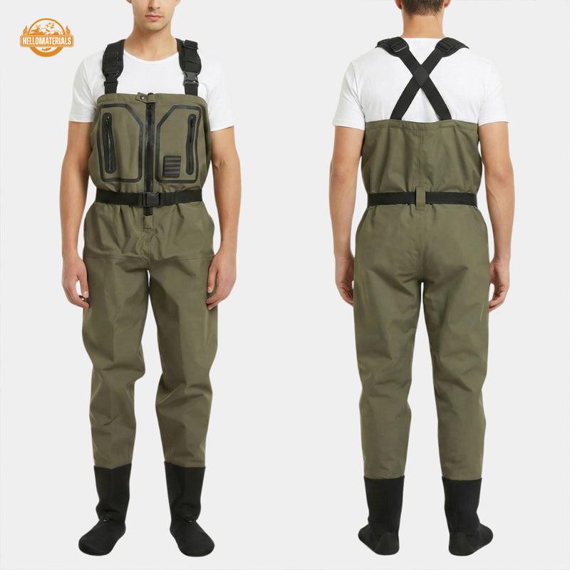 Hellomaterials Breathable Front-Zipper Fishing Waders