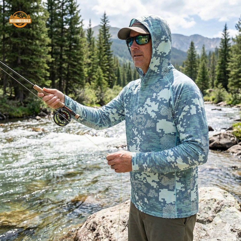 Hellomaterials UV 50+ Performance Fishing Hoodie | Mask Included