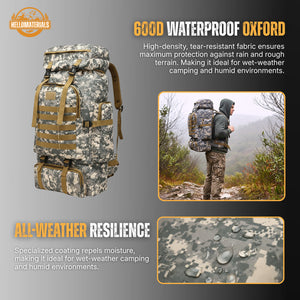 Hellomaterials Tactical Elite 80L Hiking Pack