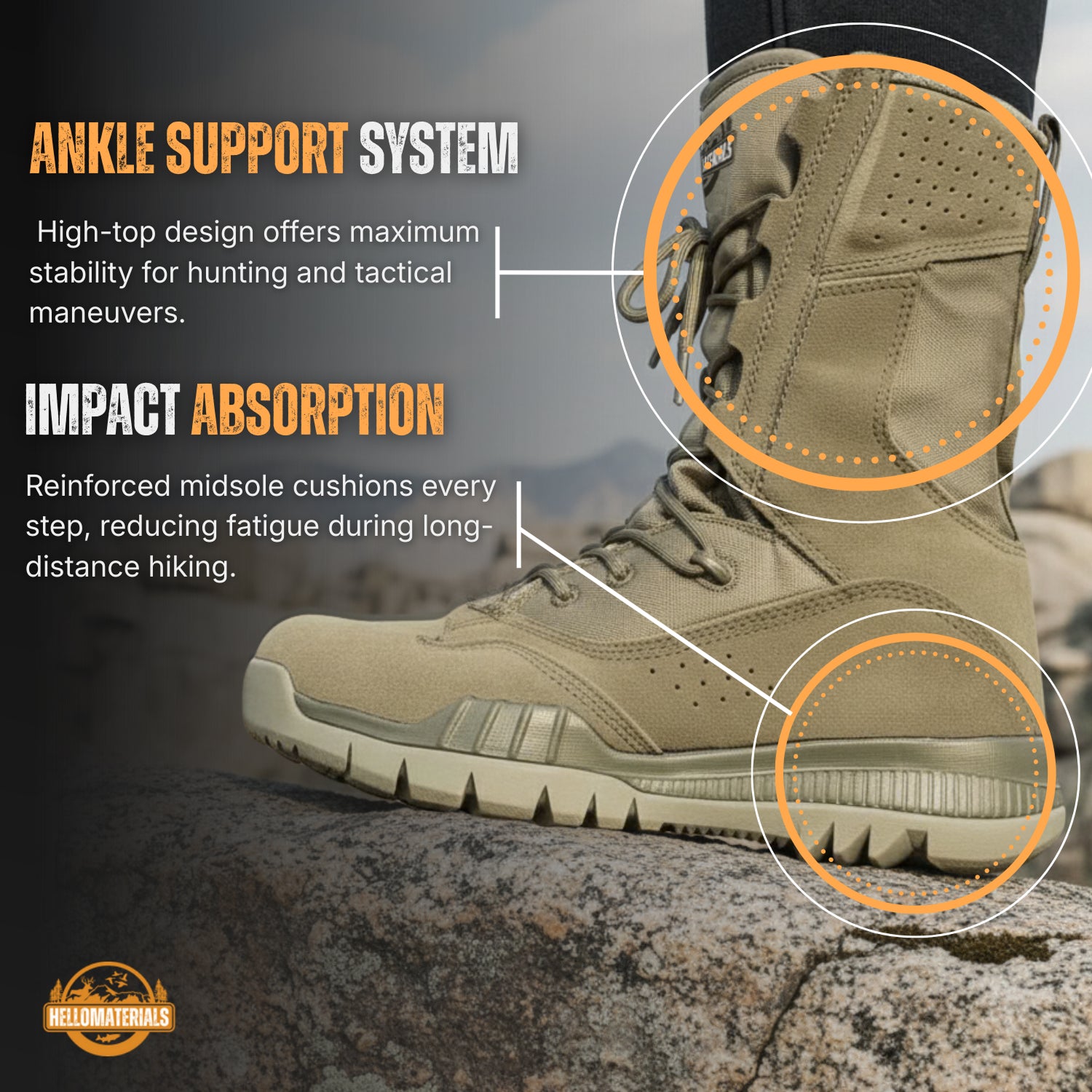 Hellomaterials Tactical Desert Stride Boots