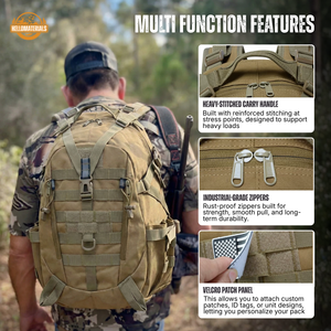 Hellomaterials 45L Desert Camo Tactical Hiking Backpack