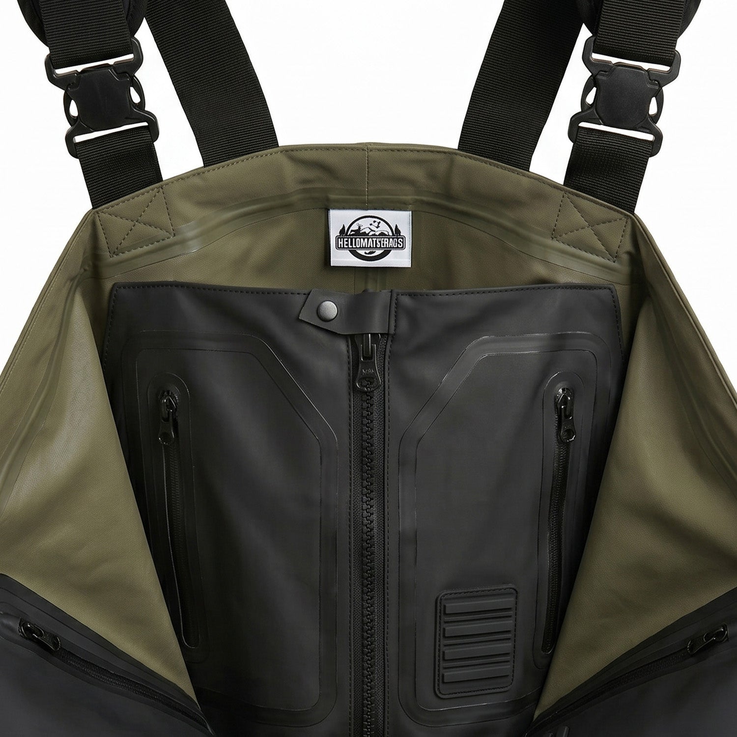 Hellomaterials Breathable Front-Zipper Fishing Waders