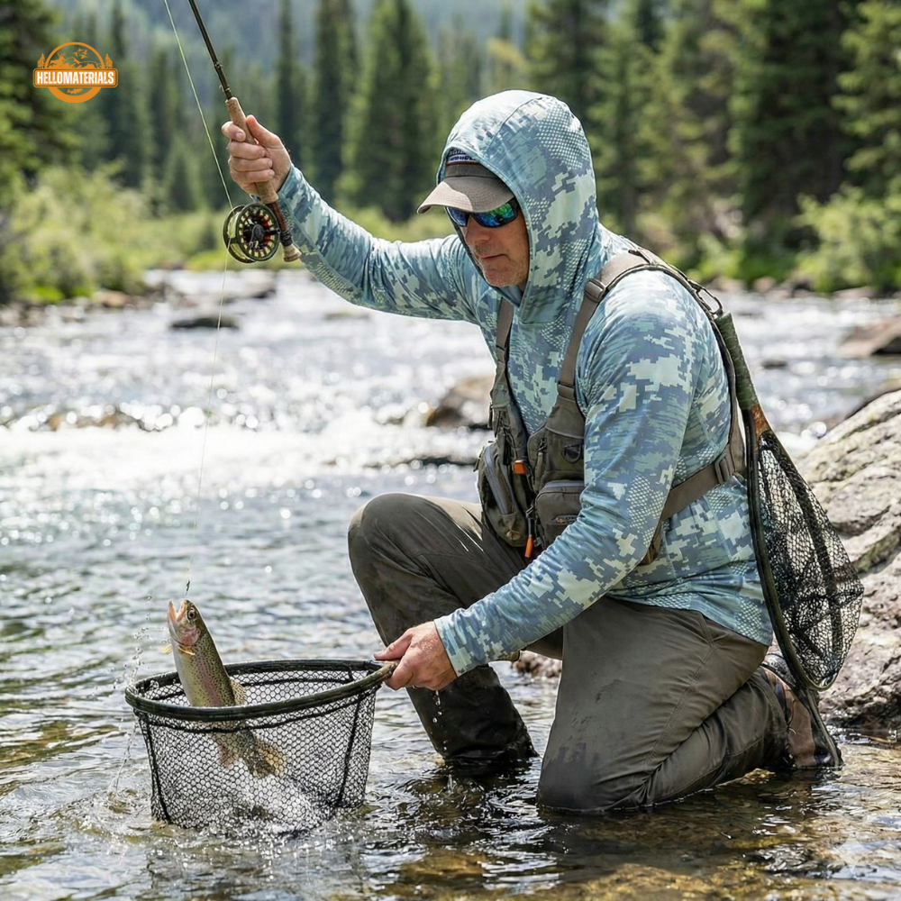 Hellomaterials UV 50+ Performance Fishing Hoodie | Mask Included