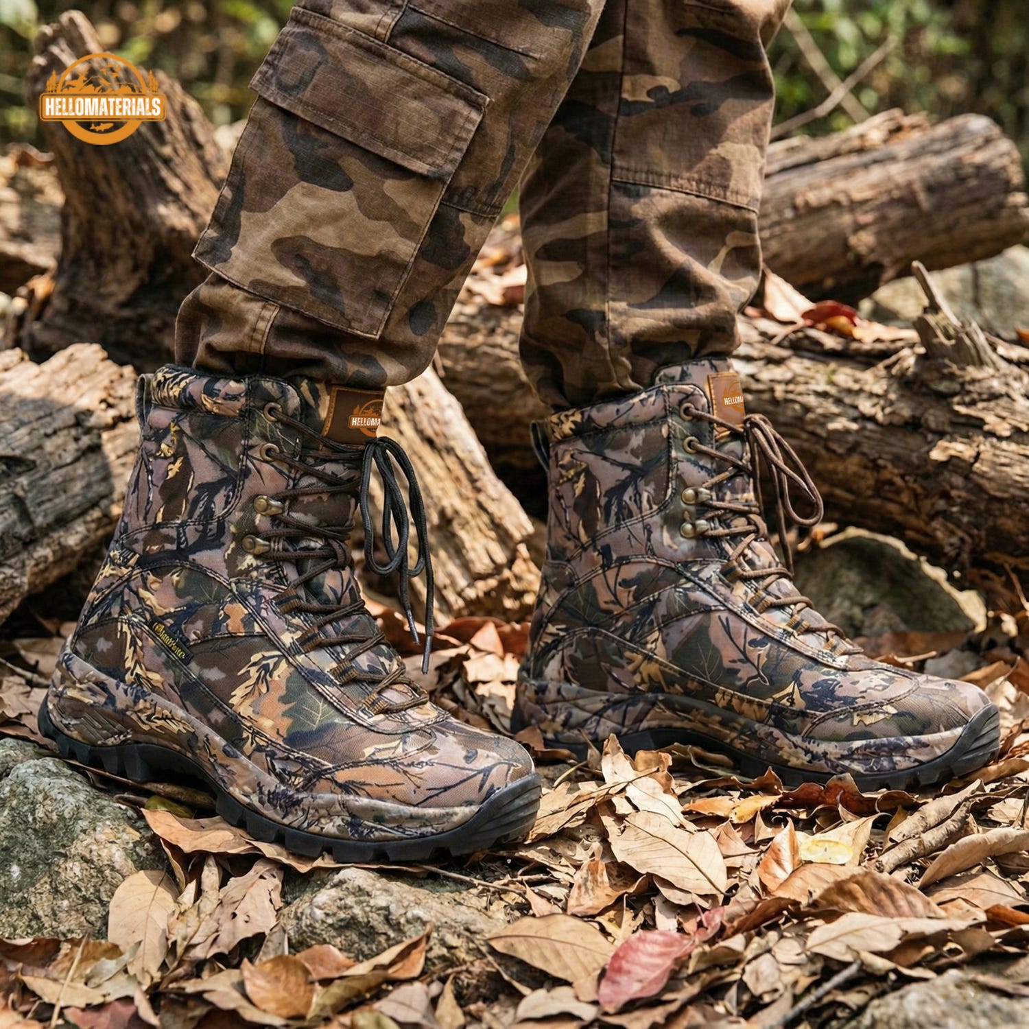 Hellomaterials Tactical Outdoor Leaf Camo Boots