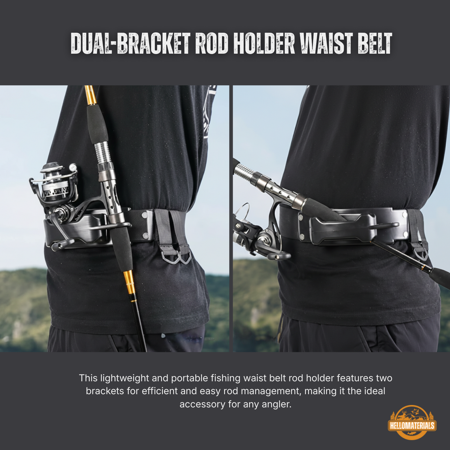 Hellomaterials Dual-Bracket Rod Holder Waist Belt