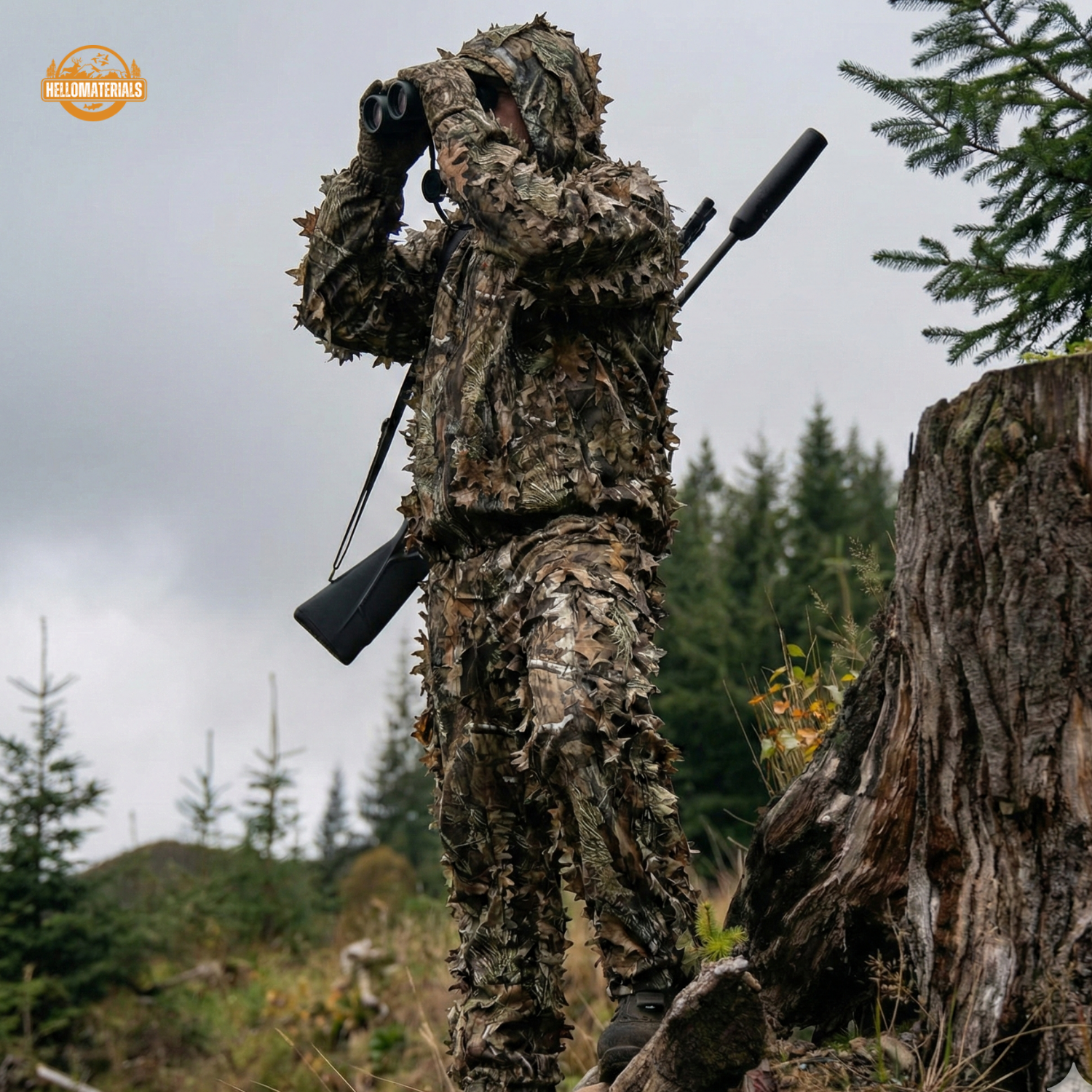 Hellomaterials 3D Leafy Camo hunting Suit