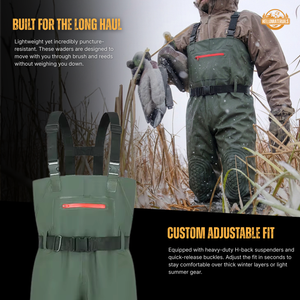 Hellomaterials Professional Waterproof Chest Waders with Boots