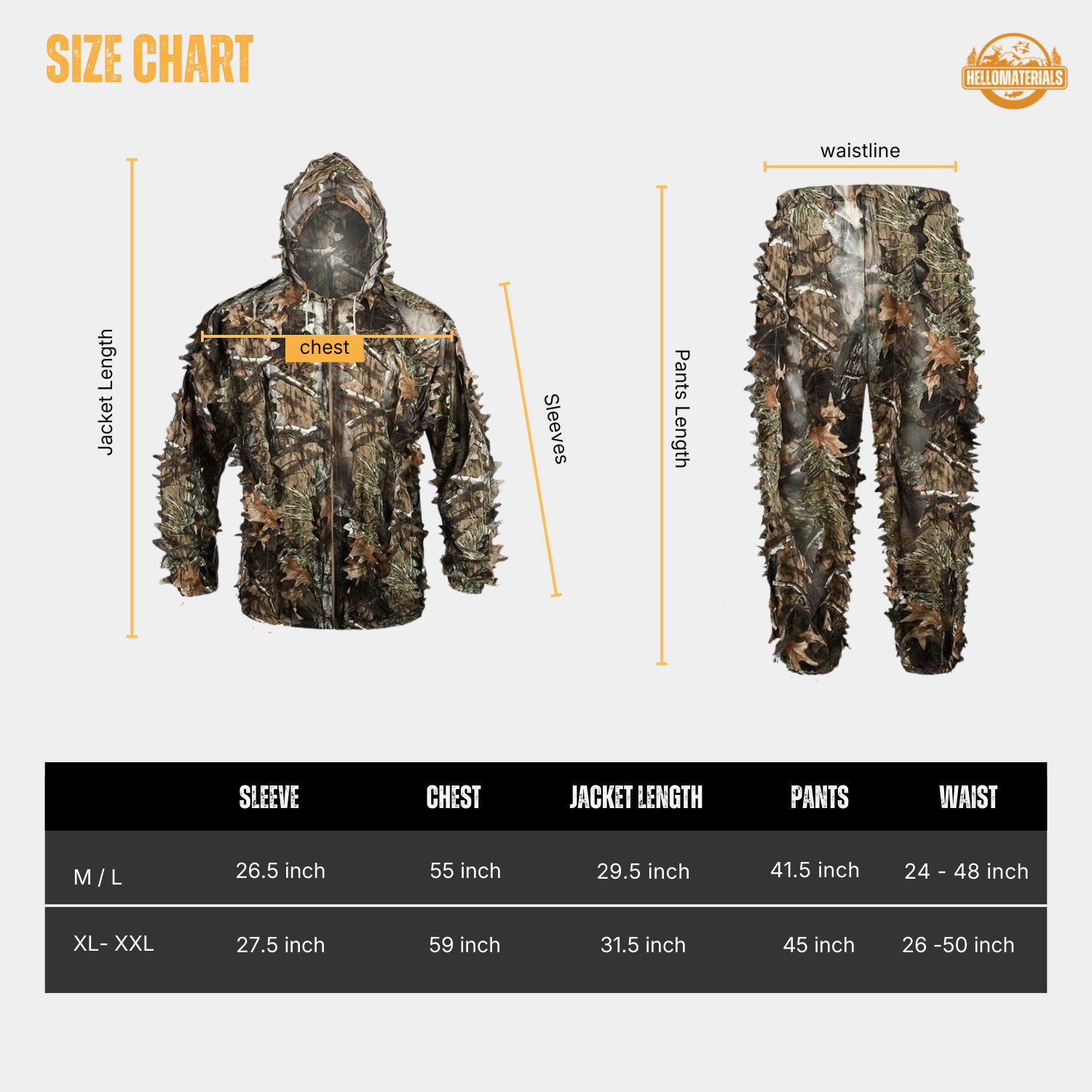 Hellomaterials 3D Leafy Camo hunting Suit