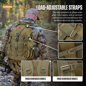 Hellomaterials 45L Desert Camo Tactical Hiking Backpack