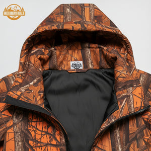 Hellomaterials Camo Blaze Orange Hunting Suit