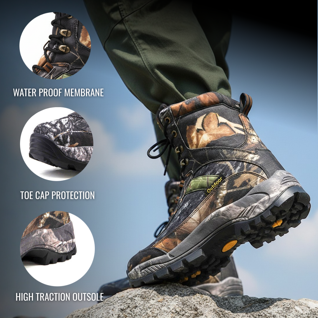 Reinforced heel support on Hellomaterials outdoor boots