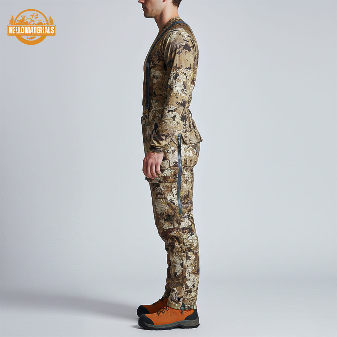 Full view of Hellomaterials Boreal bibs on mannequin