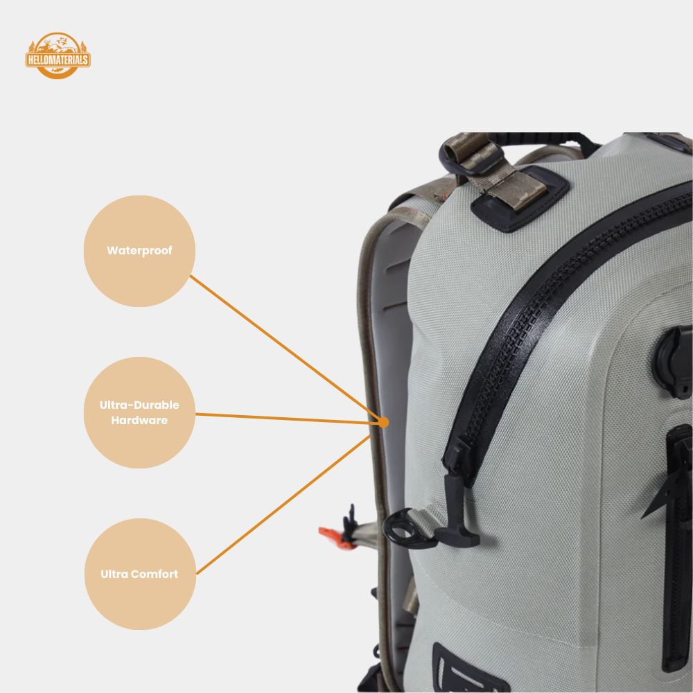 Hellomaterials Inflatable Waterproof TPU Fishing Backpack
