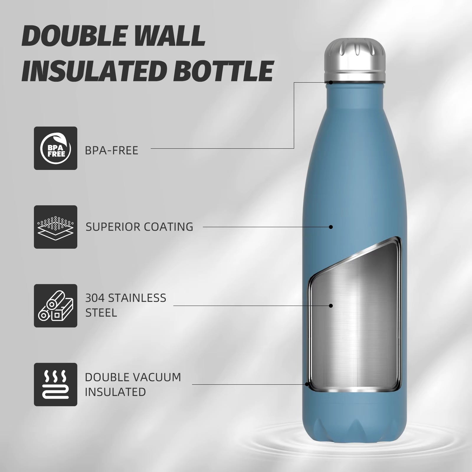 Hellomaterials Water Bottle - Stainless Steel
