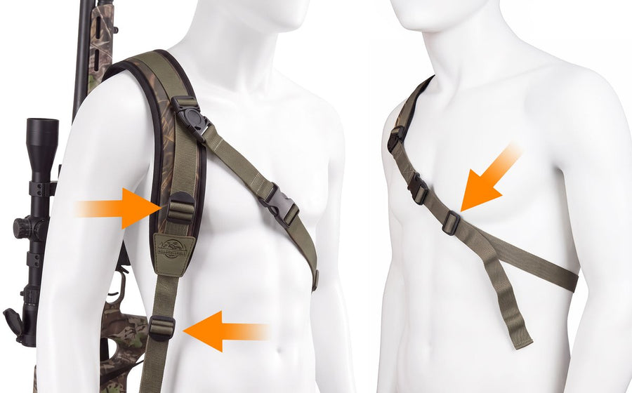 Adjust the buckles as shown